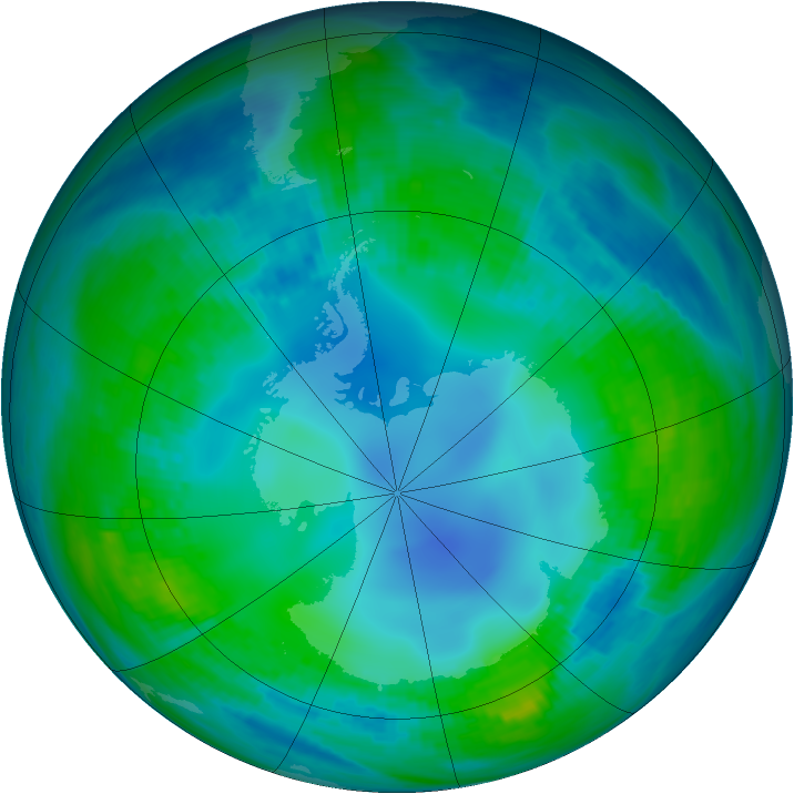 Antarctic ozone map for 08 May 1987